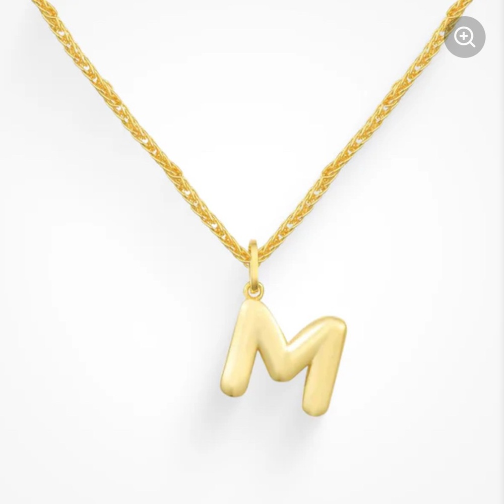 Every Jewels “M” Necklace (Gold)